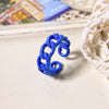 2021 Korea Colorful  Resin Fruit Ring Set Metal Geometric Irregular Open Rings for Women Party Wedding Jewelry Ring Set