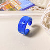 2021 Korea Colorful  Resin Fruit Ring Set Metal Geometric Irregular Open Rings for Women Party Wedding Jewelry Ring Set