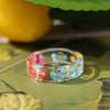 2021 Korea Colorful  Resin Fruit Ring Set Metal Geometric Irregular Open Rings for Women Party Wedding Jewelry Ring Set