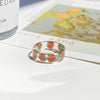 2021 Korea Colorful  Resin Fruit Ring Set Metal Geometric Irregular Open Rings for Women Party Wedding Jewelry Ring Set