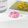 2021 Korea Colorful  Resin Fruit Ring Set Metal Geometric Irregular Open Rings for Women Party Wedding Jewelry Ring Set