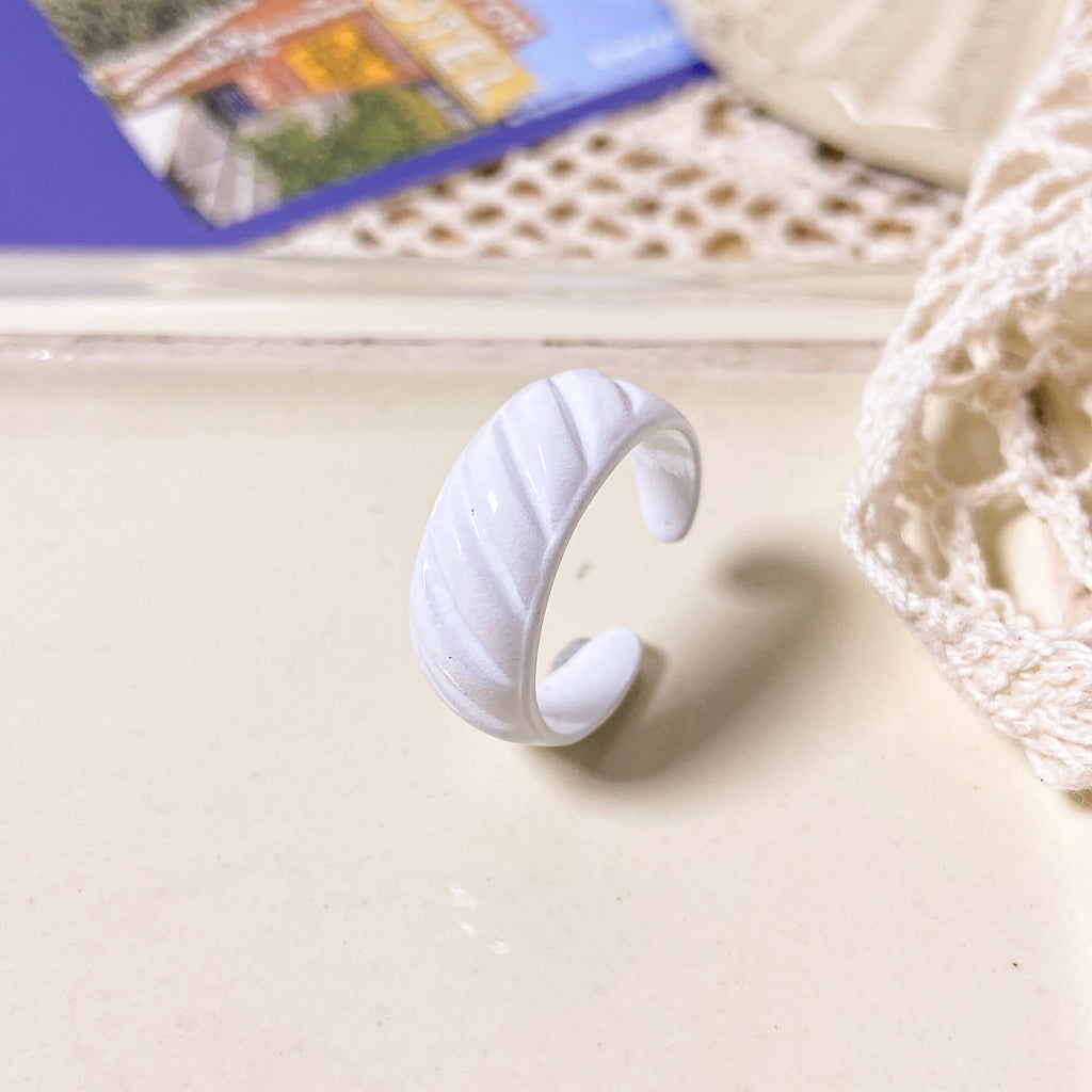 2021 Korea Colorful  Resin Fruit Ring Set Metal Geometric Irregular Open Rings for Women Party Wedding Jewelry Ring Set