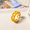 2021 Korea Colorful  Resin Fruit Ring Set Metal Geometric Irregular Open Rings for Women Party Wedding Jewelry Ring Set