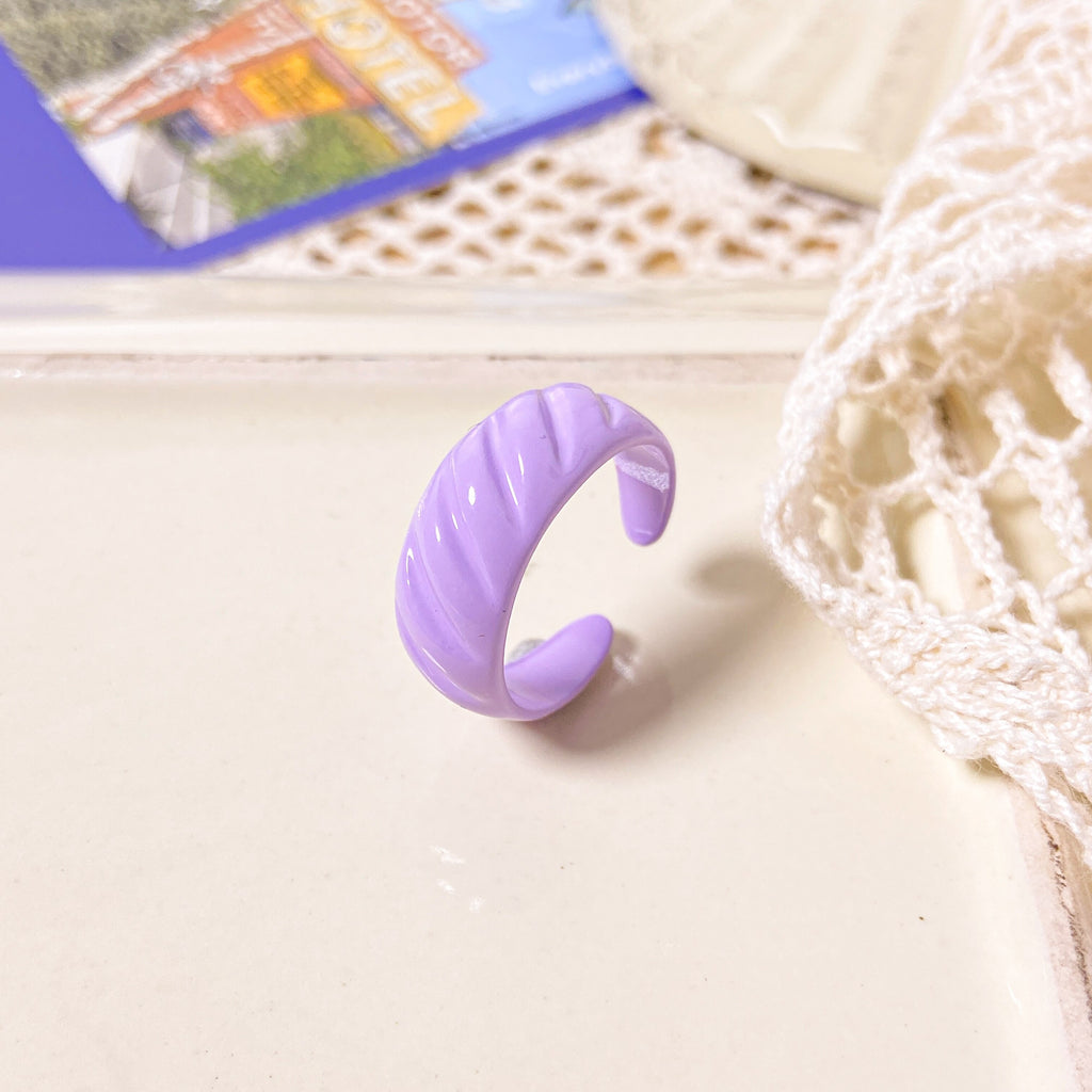 2021 Korea Colorful  Resin Fruit Ring Set Metal Geometric Irregular Open Rings for Women Party Wedding Jewelry Ring Set