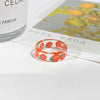 2021 Korea Colorful  Resin Fruit Ring Set Metal Geometric Irregular Open Rings for Women Party Wedding Jewelry Ring Set