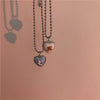 2022 Korean Kawaii Cute Bear Sweater Heart Pendant Neck Bead Chain Necklace Collar For Women Girls Bff Aesthetic Jewelry