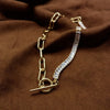 2021 Korean Design Jewelry Full Crystal Chain Bracelet Necklace Dual Purpose Shiny Zircon Choker Party for Women