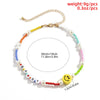 2022 Korean Simulated Pearl Letter Choker For Women Bohemian Beach Colorful Resin Simile Face Bead Short Collar Party Gift
