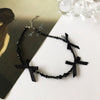 2021 Korean Trend Black Bow Clavicle Necklace for Women Dating Party Birthday Women Glass Bead Jewelry Necklace