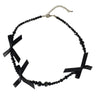 2021 Korean Trend Black Bow Clavicle Necklace for Women Dating Party Birthday Women Glass Bead Jewelry Necklace