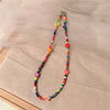 2021 Korean Trendy INS Bohemian Handmade Soft Ceramic Beaded Heart Star Simple Beaded Flower Necklace for Women Jewelry
