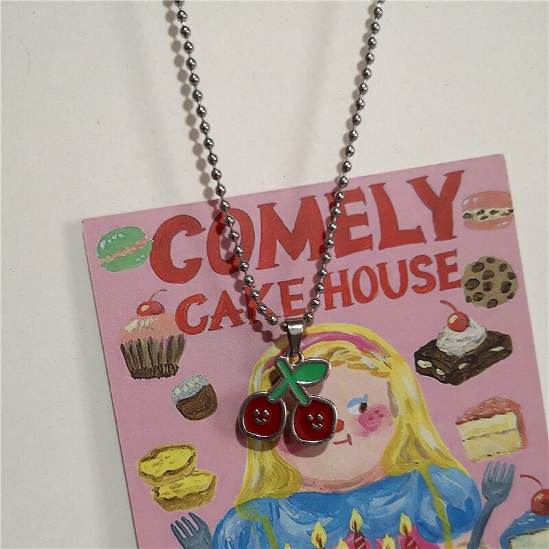 2022 Kpop Cute Colorful Star Butterfly Bear Necklace Pendants Metal Necklaces For Women Unisex Harajuku Jewelry Gift Accessories