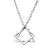 2021 Kpop Punk Male Square Triangle Pendants Necklace Indie Neck Chains For Men Grunge Long Necklaces Man Jewelry Gifts