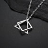 2021 Kpop Punk Male Square Triangle Pendants Necklace Indie Neck Chains For Men Grunge Long Necklaces Man Jewelry Gifts