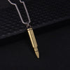 2021 Men's Bullet Shaped Gold Pendant Necklace European and American Hip Hop Metal Alloy Long Student Friend Gift Jewelry