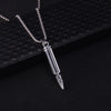 2021 Men's Bullet Shaped Gold Pendant Necklace European and American Hip Hop Metal Alloy Long Student Friend Gift Jewelry