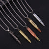 2021 Men's Bullet Shaped Gold Pendant Necklace European and American Hip Hop Metal Alloy Long Student Friend Gift Jewelry