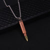 2021 Men's Bullet Shaped Gold Pendant Necklace European and American Hip Hop Metal Alloy Long Student Friend Gift Jewelry