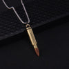 2021 Men's Bullet Shaped Gold Pendant Necklace European and American Hip Hop Metal Alloy Long Student Friend Gift Jewelry
