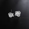 2022 925 Sterling Silver Earrings  Zirconia Rose Gold Shiny Ear Stud Womens  Party Jewelry Love Gift