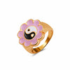 2021  Trendy Chunky Stacked Rings Cute Enamel Heart Butterfly Tai Chi Geometry Rings Wonderful Choice for Women Jewelry