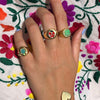 2021  Trendy Chunky Stacked Rings Cute Enamel Heart Butterfly Tai Chi Geometry Rings Wonderful Choice for Women Jewelry