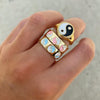 2021  Trendy Chunky Stacked Rings Cute Enamel Heart Butterfly Tai Chi Geometry Rings Wonderful Choice for Women Jewelry