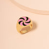 2021  Trendy Chunky Stacked Rings Cute Enamel Heart Butterfly Tai Chi Geometry Rings Wonderful Choice for Women Jewelry