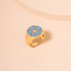 2021  Trendy Chunky Stacked Rings Cute Enamel Heart Butterfly Tai Chi Geometry Rings Wonderful Choice for Women Jewelry