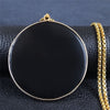 2022 Natural Black Obsidian Stainless Steel Chains Necklace for Women Round Big Long Necklace Chain Jewelry colgante mujer NXS04