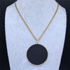 2022 Natural Black Obsidian Stainless Steel Chains Necklace for Women Round Big Long Necklace Chain Jewelry colgante mujer NXS04