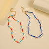 2021  Handmade Trendy Cute Colorful Glass Bead Floral Chocker Necklace Women's Jewelry Gift