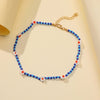 2021  Handmade Trendy Cute Colorful Glass Bead Floral Chocker Necklace Women's Jewelry Gift