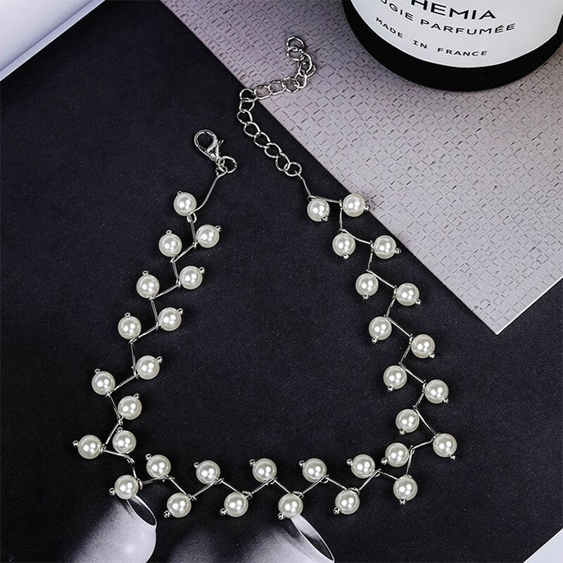 2021 s Jewelry Gold Color Multi Layer Chains Imitation Pearl Necklaces For Women Party Wedding Bride Necklace