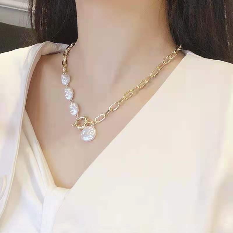 2022 Baroque Irregular Pearls Necklace For Women Vintage Contracted Clavicle Chain Jewelry Gift Accessories