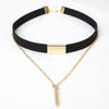 2021 Black Velvet Choker Necklace Strip rope Chain Bar Square tube strip Chocker Women collar mujer collier femme ras du cou