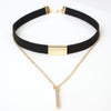 2021 Black Velvet Choker Necklace Strip rope Chain Bar Square tube strip Chocker Women collar mujer collier femme ras du cou