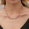 2022 Bohemian Rainbow Seed Beaded Chain Necklace For Women Pure Color Crystal Beads Beach Boho Choker Necklace Jewelry Gift