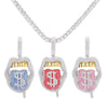 2021 CZ Tongue Money Lip Pendant Necklace For Women Iced Out Bling Hip Hop Jewellery Men Cuban Tennis Chain Necklace Gift