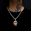 2021 CZ Tongue Money Lip Pendant Necklace For Women Iced Out Bling Hip Hop Jewellery Men Cuban Tennis Chain Necklace Gift
