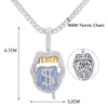 2021 CZ Tongue Money Lip Pendant Necklace For Women Iced Out Bling Hip Hop Jewellery Men Cuban Tennis Chain Necklace Gift