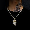 2021 CZ Tongue Money Lip Pendant Necklace For Women Iced Out Bling Hip Hop Jewellery Men Cuban Tennis Chain Necklace Gift