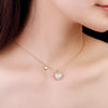2022 CZ Zircon Love Heart Drop Earrings For Lover Gift Gold Silvery Chain Summer Necklace Choker Woman Jewelry Sets
