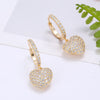 2022 CZ Zircon Love Heart Drop Earrings For Lover Gift Gold Silvery Chain Summer Necklace Choker Woman Jewelry Sets