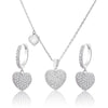 2022 CZ Zircon Love Heart Drop Earrings For Lover Gift Gold Silvery Chain Summer Necklace Choker Woman Jewelry Sets