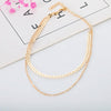 2021 Chain Choker Two Layers Necklaces Fishbone Airplane Shape Gold Color Necklace Flat Chain jewelry