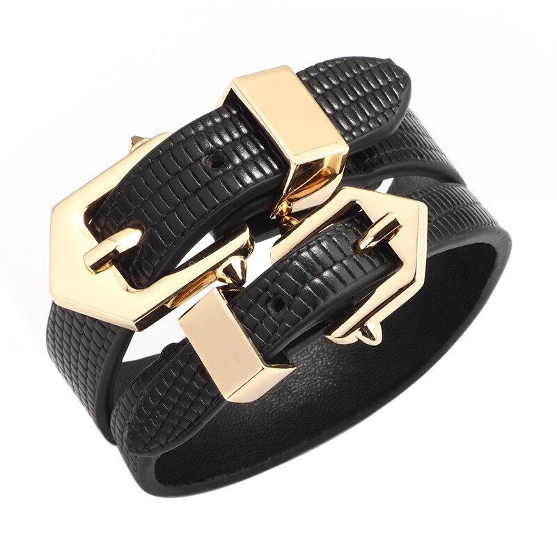 2022 Charm Women Bracelet Creative Geometric Leather Bracelet 5 Color Leather Bangle Punk Casual Bracelet Jewelry for Women