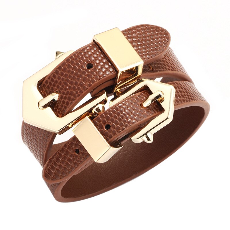 2022 Charm Women Bracelet Creative Geometric Leather Bracelet 5 Color Leather Bangle Punk Casual Bracelet Jewelry for Women