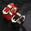 2022 Charm Women Bracelet Creative Geometric Leather Bracelet 5 Color Leather Bangle Punk Casual Bracelet Jewelry for Women