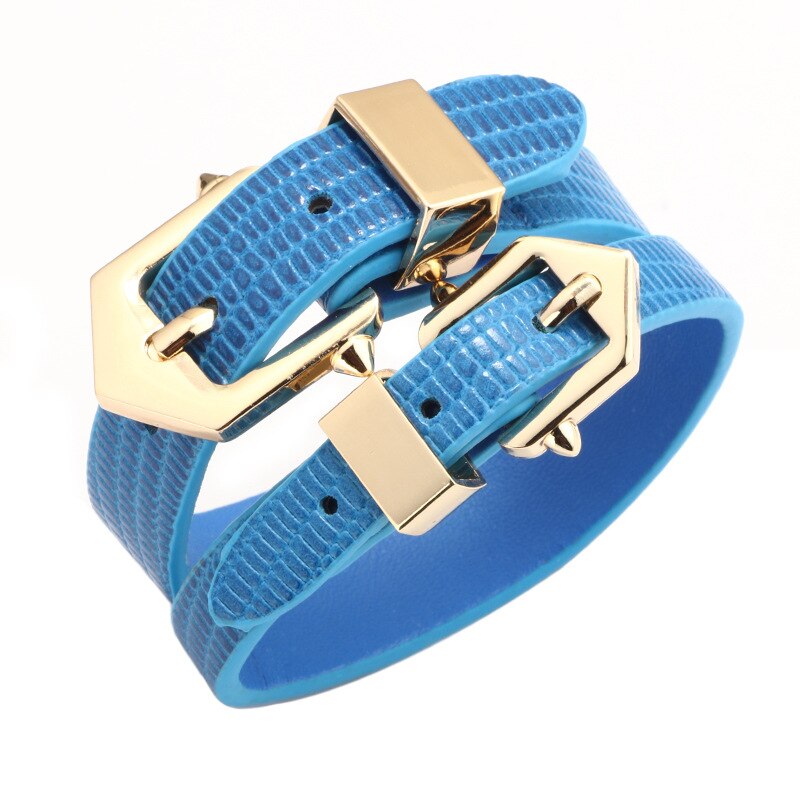 2022 Charm Women Bracelet Creative Geometric Leather Bracelet 5 Color Leather Bangle Punk Casual Bracelet Jewelry for Women